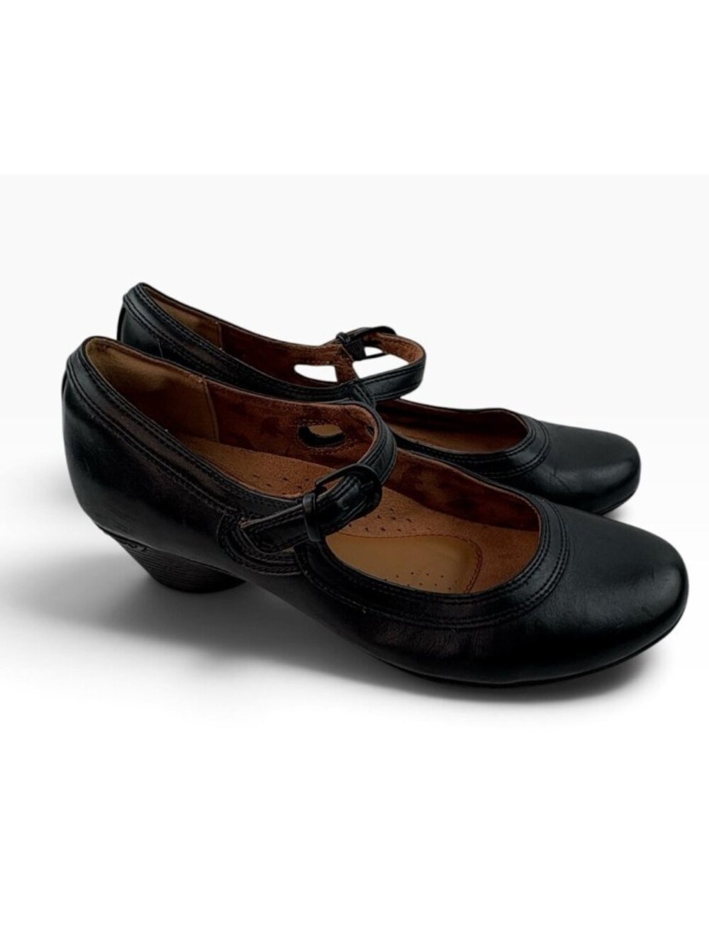 -Cobb Hill Laurel Mary Jane Womens Heels 9 Black Leather Comfort Soft Shoe